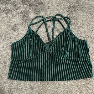 Emerald Green Striped Women's Top